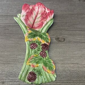 Vintage Fitz and Floyd BlackBerry Rabbit Spoon Rest